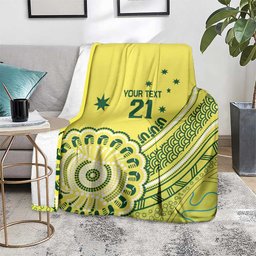 Custom Cricket Aussie Pride Blanket Aboriginal Dot Art Cricket