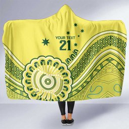 Custom Cricket Aussie Pride Hooded Blanket Aboriginal Dot Art Cricket