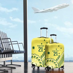Custom Cricket Aussie Pride Luggage Cover Aboriginal Dot Art Cricket