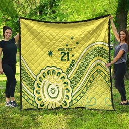 Custom Cricket Aussie Pride Quilt Aboriginal Dot Art Cricket
