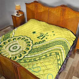 Custom Cricket Aussie Pride Quilt Aboriginal Dot Art Cricket