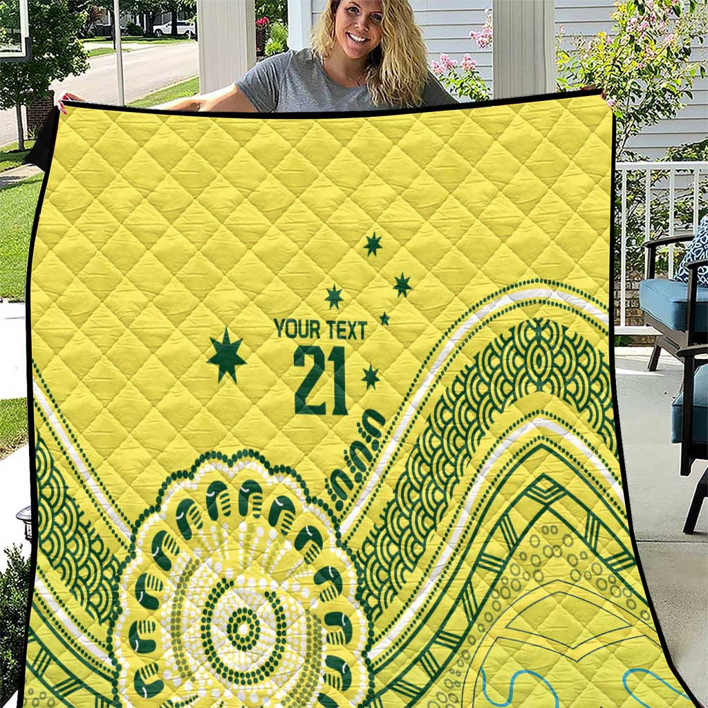 Custom Cricket Aussie Pride Quilt Aboriginal Dot Art Cricket