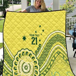 Custom Cricket Aussie Pride Quilt Aboriginal Dot Art Cricket