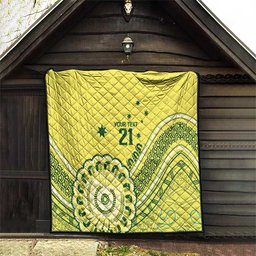 Custom Cricket Aussie Pride Quilt Aboriginal Dot Art Cricket