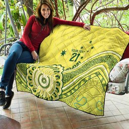 Custom Cricket Aussie Pride Quilt Aboriginal Dot Art Cricket