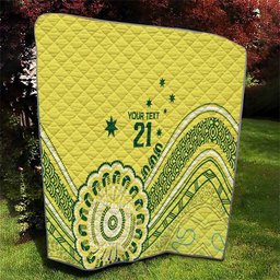 Custom Cricket Aussie Pride Quilt Aboriginal Dot Art Cricket