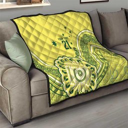 Custom Cricket Aussie Pride Quilt Aboriginal Dot Art Cricket