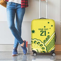Custom Cricket Aussie Pride Luggage Cover Aboriginal Dot Art Cricket