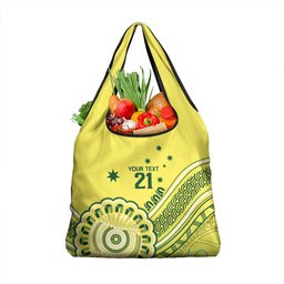 Custom Cricket Aussie Pride Grocery Bag Aboriginal Dot Art Cricket