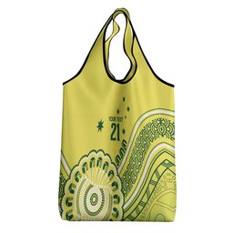 Custom Cricket Aussie Pride Grocery Bag Aboriginal Dot Art Cricket