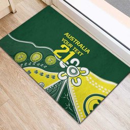Custom Cricket Aussie Pride Rubber Doormat Indigenous Inspired