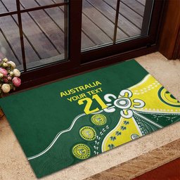 Custom Cricket Aussie Pride Rubber Doormat Indigenous Inspired