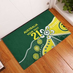 Custom Cricket Aussie Pride Rubber Doormat Indigenous Inspired
