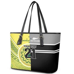 Custom Cricket AUNZ Spirit Leather Tote Bag Aussie New Zealand Retro Edition