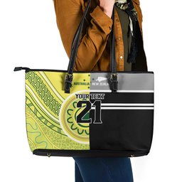 Custom Cricket AUNZ Spirit Leather Tote Bag Aussie New Zealand Retro Edition