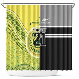 Custom Cricket AUNZ Spirit Shower Curtain Aussie New Zealand Retro Edition