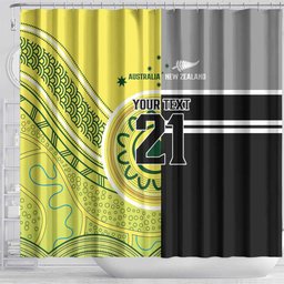 Custom Cricket AUNZ Spirit Shower Curtain Aussie New Zealand Retro Edition