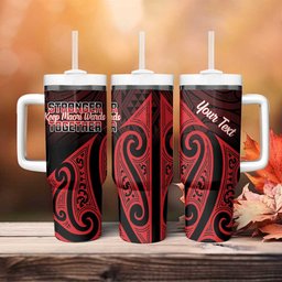 Personalised Keep Maori Wards New Zealand Tumbler With Handle Stronger Together Aotearoa Taniko