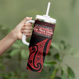 Personalised Keep Maori Wards New Zealand Tumbler With Handle Stronger Together Aotearoa Taniko