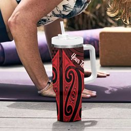 Personalised Keep Maori Wards New Zealand Tumbler With Handle Stronger Together Aotearoa Taniko