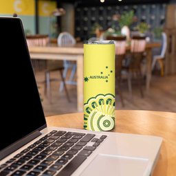 Custom Cricket Aussie Pride Skinny Tumbler Aboriginal Dot Art Cricket