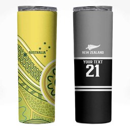 Custom Cricket AUNZ Spirit Skinny Tumbler Aussie New Zealand Retro Edition