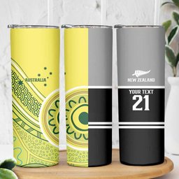 Custom Cricket AUNZ Spirit Skinny Tumbler Aussie New Zealand Retro Edition