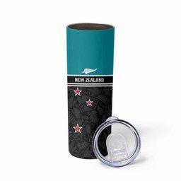 Custom NZ Cricket Pride Skinny Tumbler Silver Fern Fan Supporter Apparel