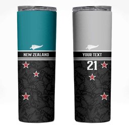 Custom NZ Cricket Pride Skinny Tumbler Silver Fern Fan Supporter Apparel