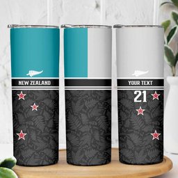 Custom NZ Cricket Pride Skinny Tumbler Silver Fern Fan Supporter Apparel