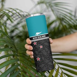 Custom NZ Cricket Pride Skinny Tumbler Silver Fern Fan Supporter Apparel