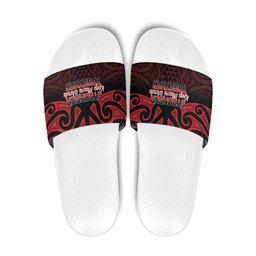 Keep Maori Wards New Zealand Slide Sandals Stronger Together Aotearoa Taniko
