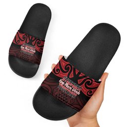 Keep Maori Wards New Zealand Slide Sandals Stronger Together Aotearoa Taniko