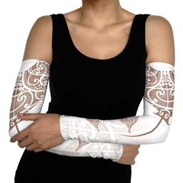 New Zealand Manta Ray Tattoo Arm Sleeves Aotearoa Maori Haehae Beige