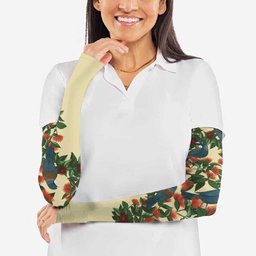 New Zealand Christmas Arm Sleeves Romantic Tui Birds on Pohutukawa - Ivory