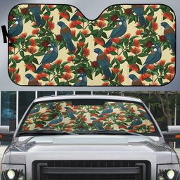 New Zealand Christmas Auto Sun Shade Romantic Tui Birds on Pohutukawa - Ivory