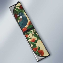 New Zealand Christmas Auto Sun Shade Romantic Tui Birds on Pohutukawa - Ivory