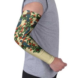 New Zealand Christmas Arm Sleeves Romantic Tui Birds on Pohutukawa - Ivory