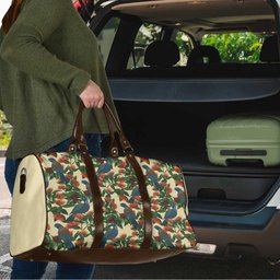New Zealand Christmas Travel Bag Romantic Tui Birds on Pohutukawa - Ivory