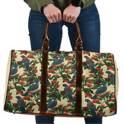 New Zealand Christmas Travel Bag Romantic Tui Birds on Pohutukawa - Ivory
