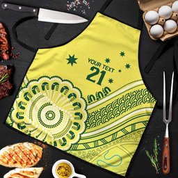 Custom Cricket Aussie Pride Apron Aboriginal Dot Art Cricket