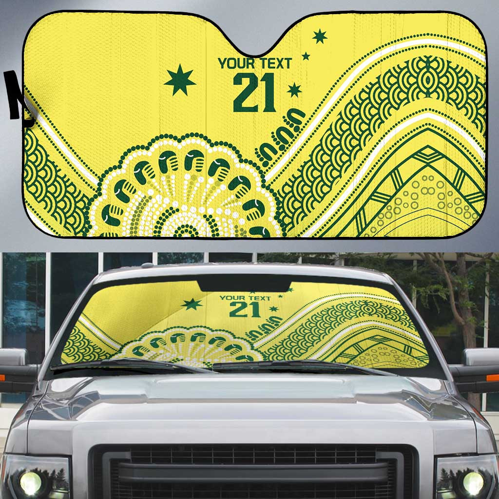 Custom Cricket Aussie Pride Auto Sun Shade Aboriginal Dot Art Cricket