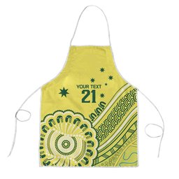 Custom Cricket Aussie Pride Apron Aboriginal Dot Art Cricket