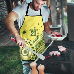 Custom Cricket Aussie Pride Apron Aboriginal Dot Art Cricket