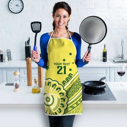 Custom Cricket Aussie Pride Apron Aboriginal Dot Art Cricket