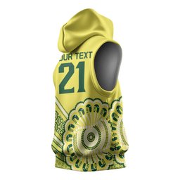 Custom Cricket Aussie Pride Sleeveless Hoodie Aboriginal Dot Art Cricket