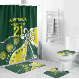 Custom Cricket Aussie Pride Bathroom Set Indigenous Inspired