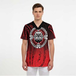 Aotearoa Bulldog Scrub Top New Zealand Kowhaiwhai Tribal