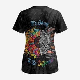 Australia Aboriginal Scrub Top Autism It's Okay To Be Different
