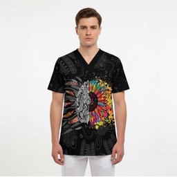 Australia Aboriginal Scrub Top Autism It's Okay To Be Different